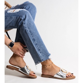 Ezüst papucsok dekoratív Ganea csattal 1