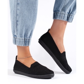 Női fekete szövet slip-on 1