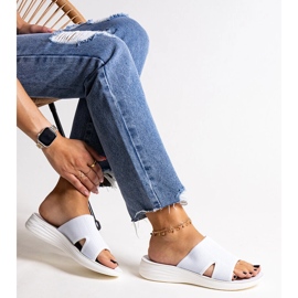Linah fehér platform csúszdák 1