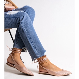 Finom, fűzős rózsaszín balettlapos strasszokkal 1