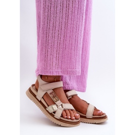 Zazoo 50103 női bőr szandál az emelvényen, bézs 1