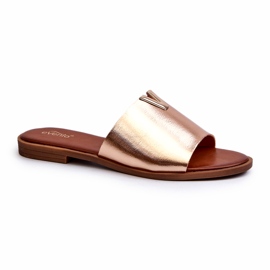 Evento Női Eco bőr papucsok lapos sarokkal, arany Maliha 1