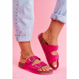 EVE Női papucs parafán, csatokkal Fuchsia Si Senor rózsaszín 1