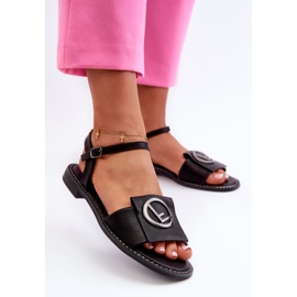 Női szandál díszítéssel S.Barski KV27-045 Fekete 2