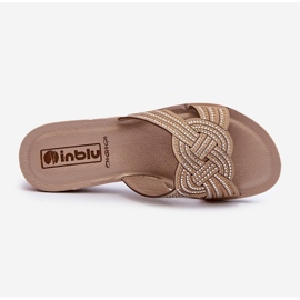 Kényelmes női papucsok cirkóniákkal Inblu BV000037 bézs 1
