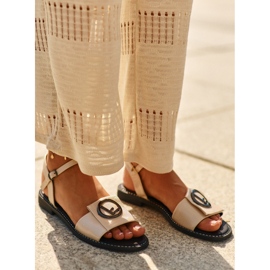 Női szandál díszítéssel S.Barski KV27-045 Arany aranysárga 1