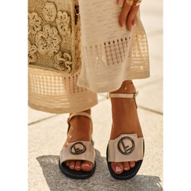 Női szandál díszítéssel S.Barski KV27-045 Arany aranysárga 2