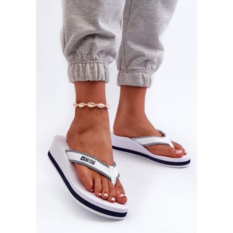 Női Wedge Flip-Flops Big Star NN274A726 fehér 2 Női Wedge Flip-Flops Big Star NN274A726 fehér 2