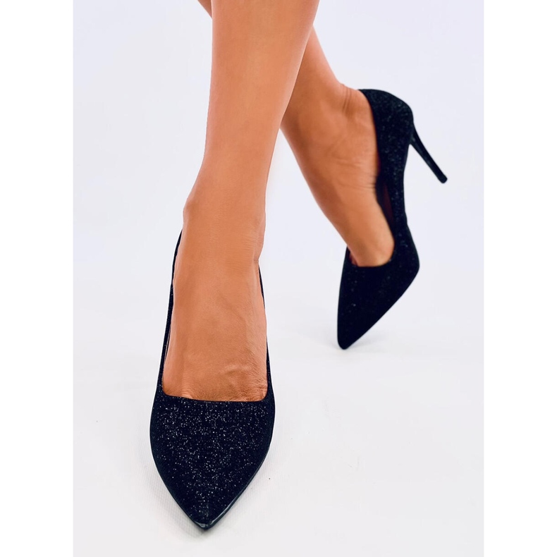 Anabelle Black női irizáló magassarkú fekete 1