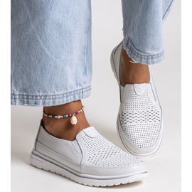 Vinceza fehér bőr cipő 1