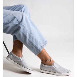 Ezüst fényes Lublubah tornacipő 1