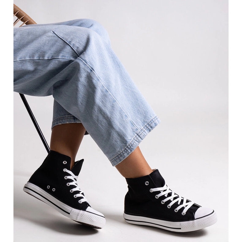 Efren fekete magas szárú tornacipő 1