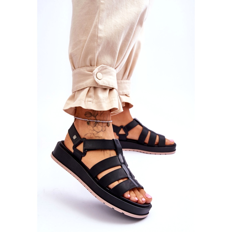 Női vegán tépőzáras szandál ZAXY JJ285017 fekete 2