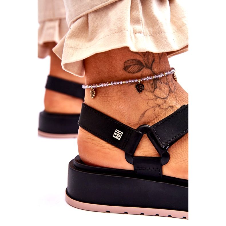 Női vegán tépőzáras szandál ZAXY JJ285017 fekete 3