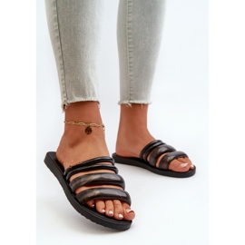 Női, lapos gumi papucs 26727 Ipanema Puffer Tiras Fem Fekete 2