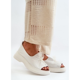 Zazoo 2939 női bőr szandál masnival, fehér 2