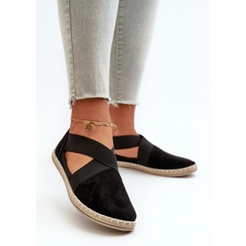 Női espadrillek elasztikus pántokkal Eco Suede Black Phaedrana fekete 2