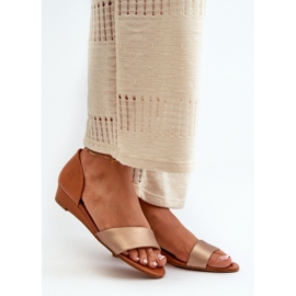 Maciejka bőr szandál 1971-68 barna és arany aranysárga 1