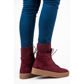Ideal Shoes Maroon Creepers csizma piros 2