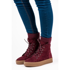 Ideal Shoes Maroon Creepers csizma piros 1