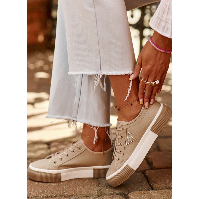 Női alacsony tornacipő barna Enalae 1