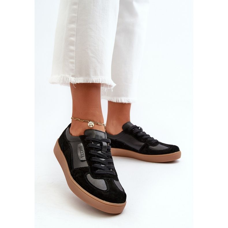 Női bőr tornacipő fekete Vinceza 7333 2