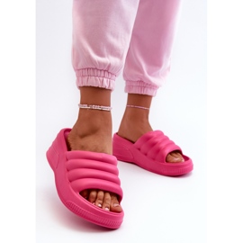 Könnyű női hab papucs éken és platformon, Fuchsia Tendrea rózsaszín 2