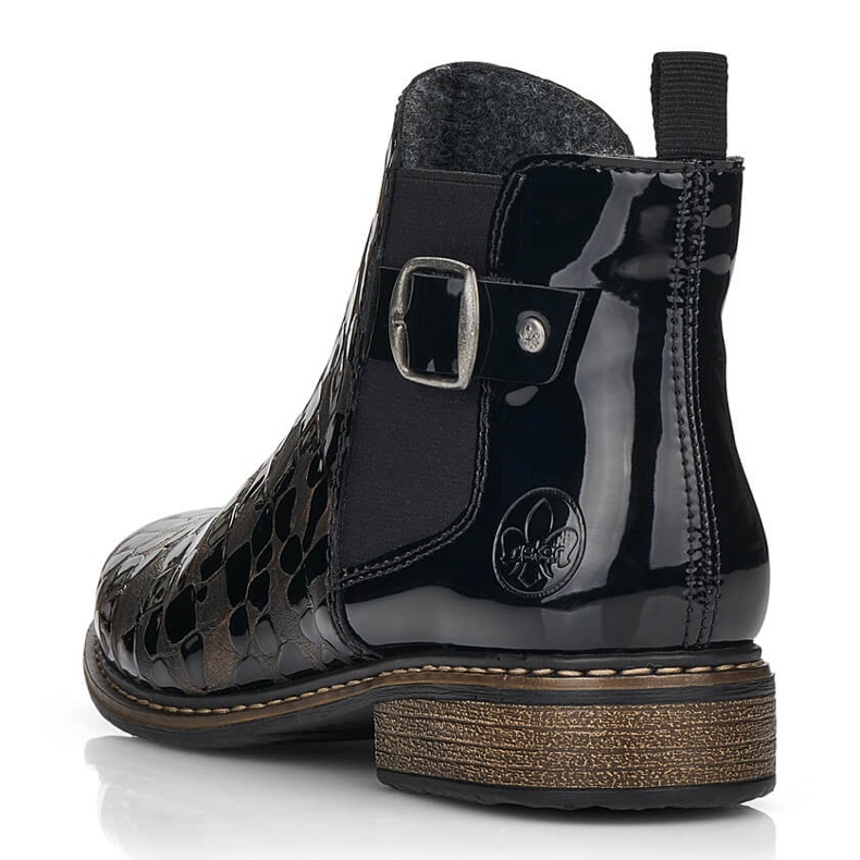 Lakkbőr női Jodhpur csizma Rieker Z4965-90 fekete 1