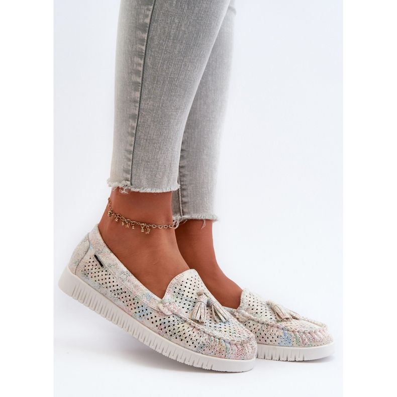 Női áttört mokaszinok Eco bőrből, többszínű Tinamiból sokszínű 1