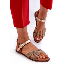 S.Barski MY923 női lapos szandál, barna 2