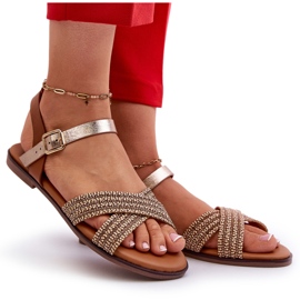 S.Barski MY923 női lapos szandál, barna 4