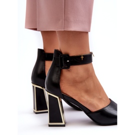 Elegáns női szandál magas sarkú fekete Rosazara-on 3