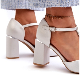 Vinceza Ezüst magas sarkú szandál cirkóniával 2