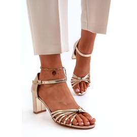 Evento Női arany Pyrrette magassarkú szandál aranysárga 2