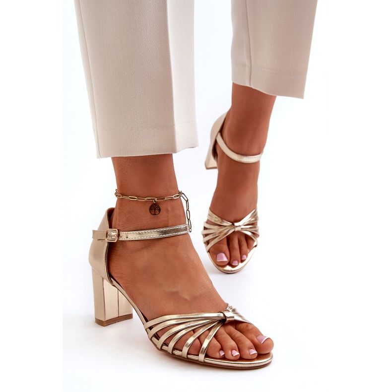 Evento Női arany Pyrrette magassarkú szandál aranysárga 2