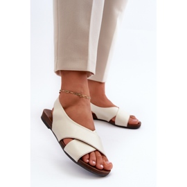 Zazoo 40407 női bőr szandál, világos bézs 2