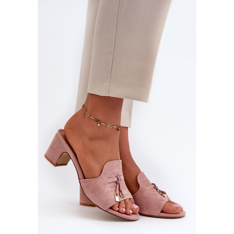 Női Flip-Flops Eco Suede magassarkúval, rózsaszín Jemenna 1