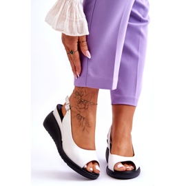 Női szandál ék a sergio leone sk853 fehér 1