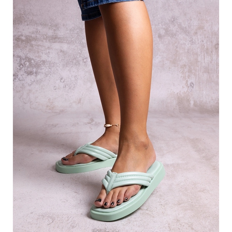 Zöld Shishal lapos papucs 1