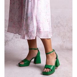 Vesna zöld, magas sarkú szandál 1