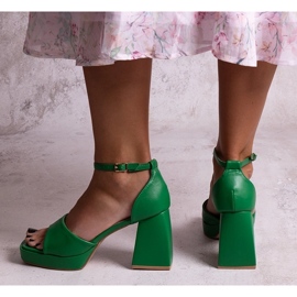 Vesna zöld, magas sarkú szandál 2