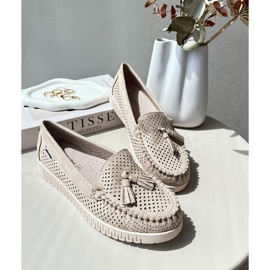 Női áttört mokaszinok Eco velúrból, Golden Tinami aranysárga 1