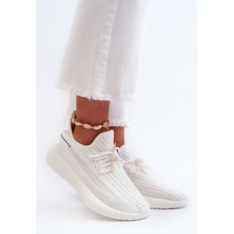 Női szövet felbújós sportcipő, fehér Nelmarie 1