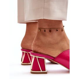 Bőr elegáns női cipő Laura Messi 2771 Fuchsia rózsaszín 4