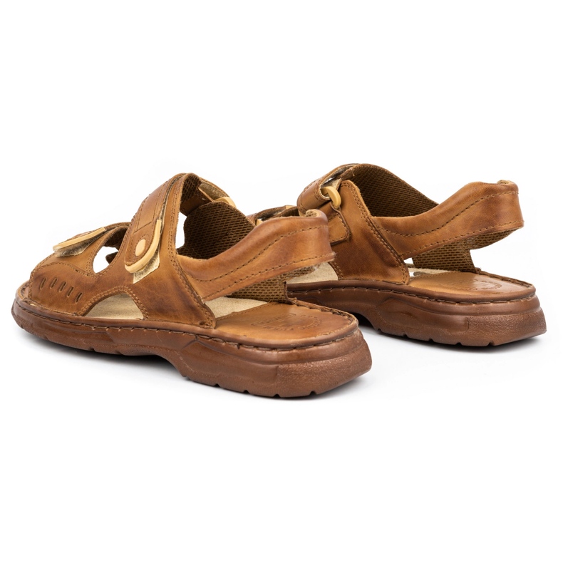 ŁUKPOL Férfi bőr szandál tépőzárral 812 barna 3