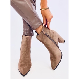 Klasszikus Titina Khaki magas sarkú csizma bézs 1