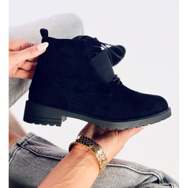 Fűzős csizma Anja Black fekete 1