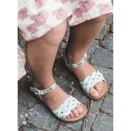 Kék színű gyerekszandál tépőzárral és átszőtt pántokkal 5