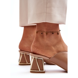 Elegáns női magassarkú papucs Laura Messi 2771 bézs 1