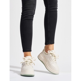 Fekete női tornacipő vastag talppal bézs 2